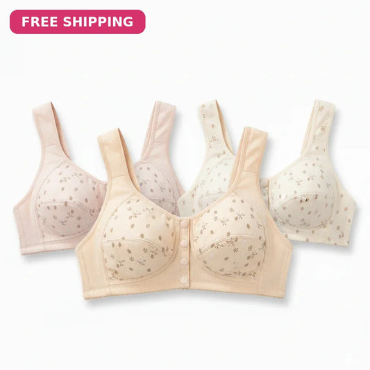 Pack of 3 - Soft Cotton Front Button Bra