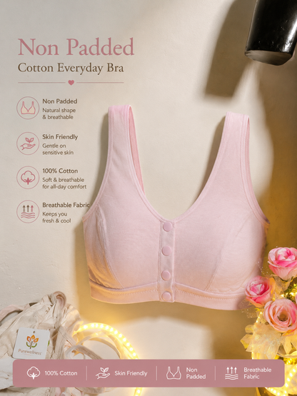 Soft Cotton Front Button Bra