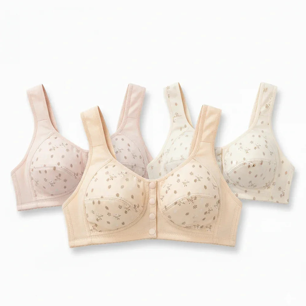 ( Pack of 3 ) Soft  Cotton Front Button Bra