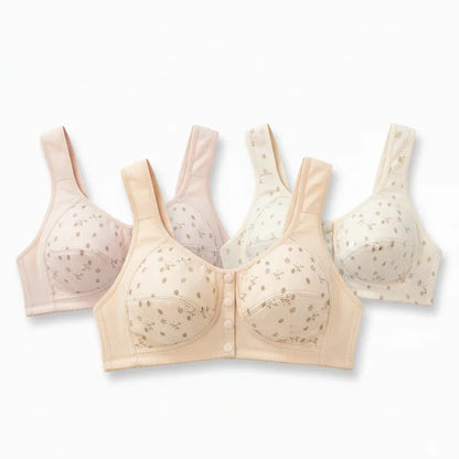 ( Pack of 3 ) Soft  Cotton Front Button Bra