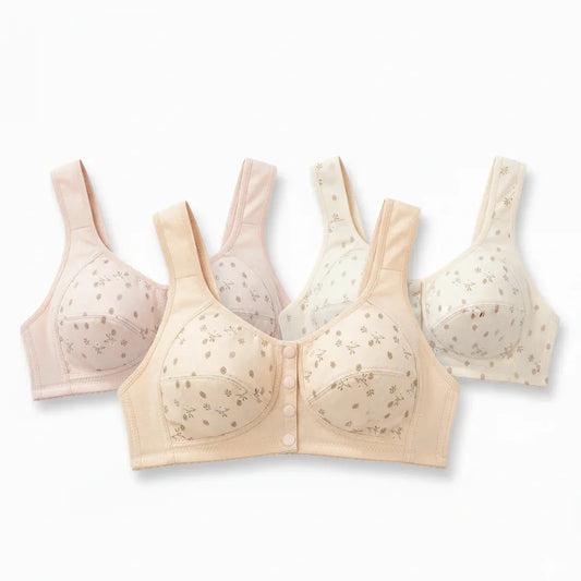 ( Pack of 3 ) Soft  Cotton Front Button Bra
