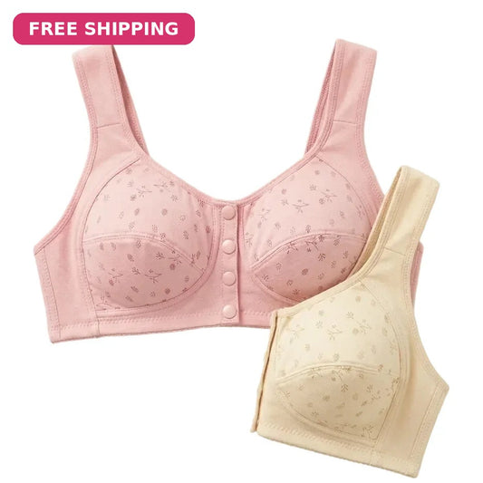 Soft  Cotton Front Button Bra (Pack of 2) - FREE SHIPPING