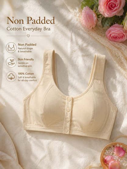 Soft Cotton Front Button Bra
